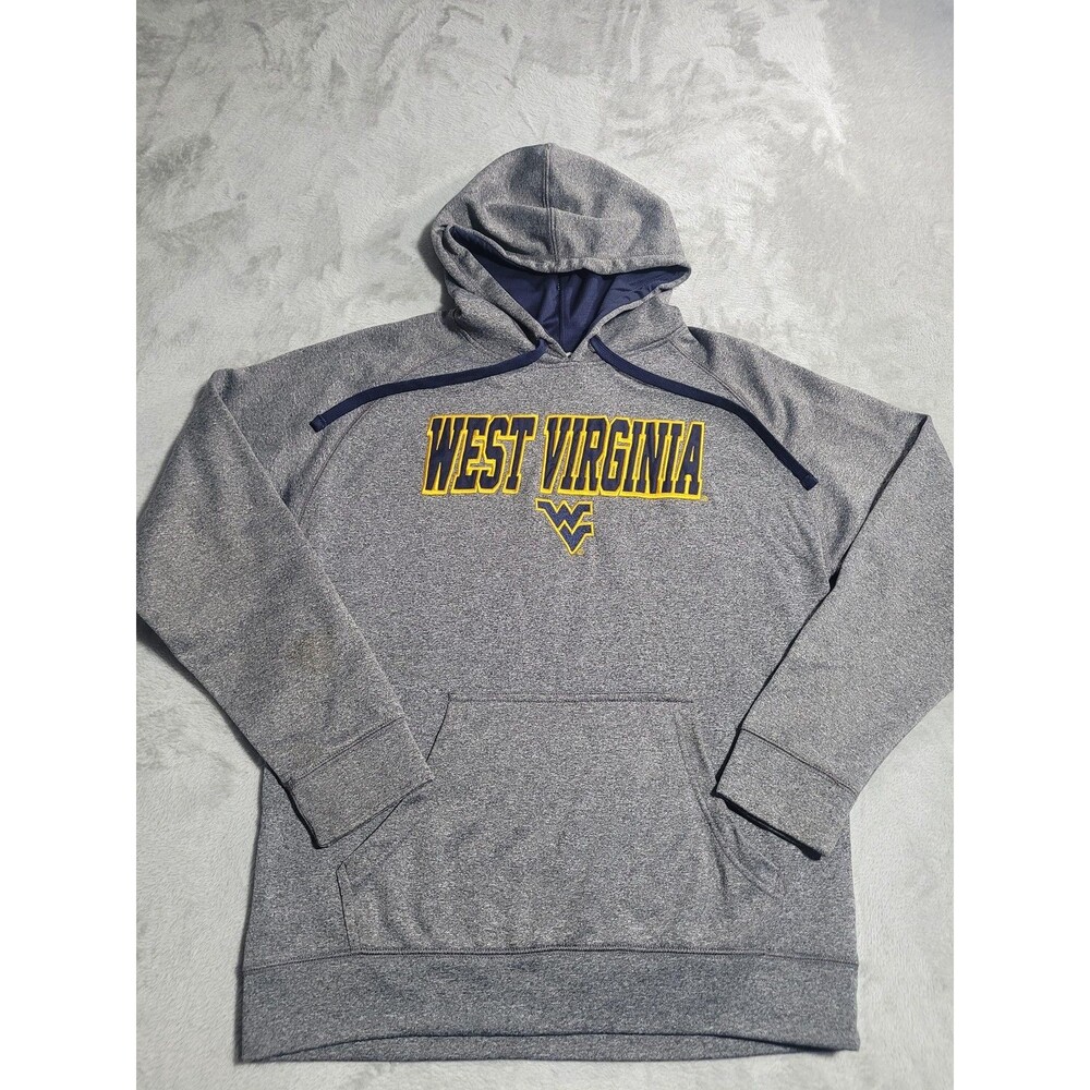 West Virginia Mountaineers Sweatshirt Mens Medium Gray NCAA Champion Hoodie